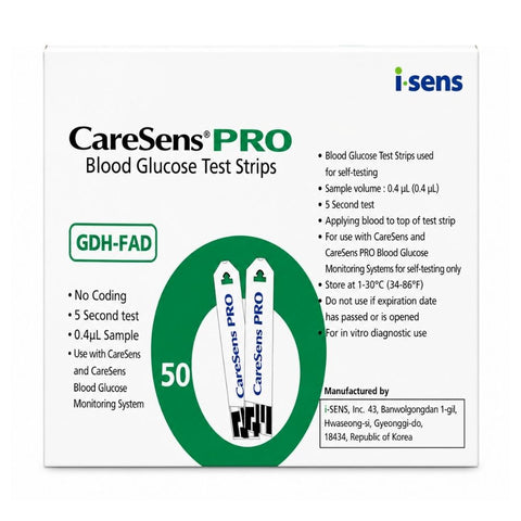CARESENS PRO BLOOD TEST STRIPS 50 PCS