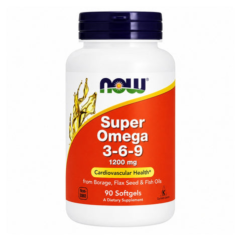 NOW SUPER أوميغا 3-6-9 بتركيز 1200 ملجم، 90 كبسولة هلامية