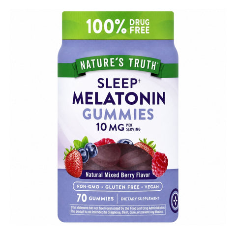 NT SLEEP حلوى الميلاتونين الصمغية 10 ملجم توت مشكل 70 قطعة