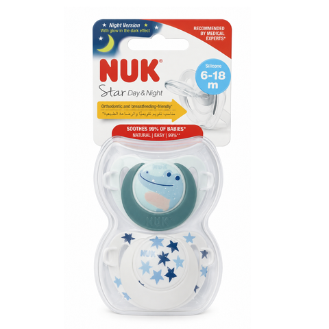NUK PACIFIER Si STAR DAY &NIGHT 2/BOX
