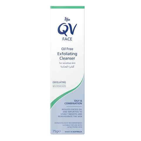 QV FACE OIL FREE EXFOLIATING CLEANSER 75GM