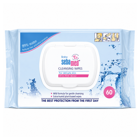 SEBAMED BABY CLEANSING WIPES W/ 99%WATER 60'S