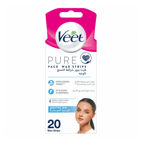 VEET PURE FACE WAX STRIPS 20PCS
