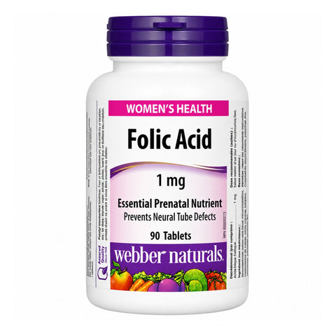 WEBBER NATURALS حمض الفوليك 1 ملغ أقراص 90
