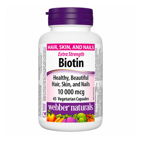 WEBBER NATURAL بيوتين 10000 كبسولة نباتية 45 قطعة
